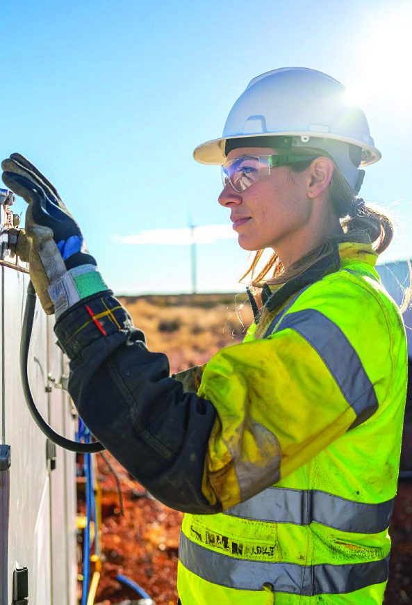 Electrician working on site