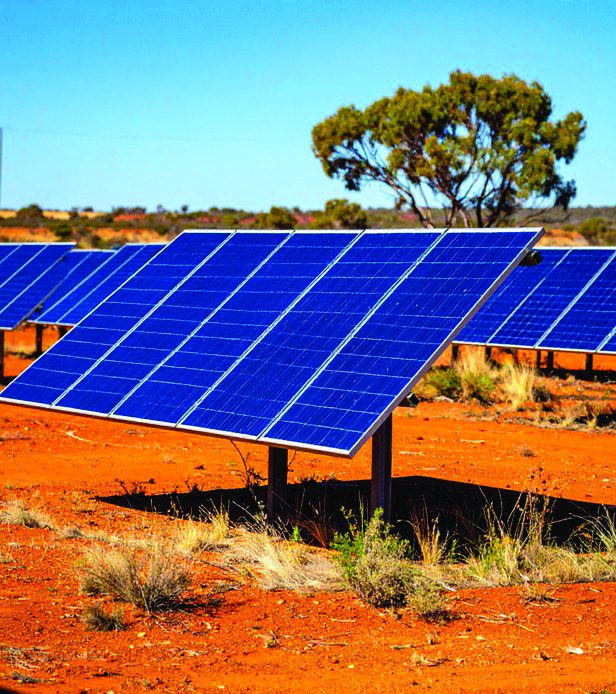 Ground-mounted solar panels